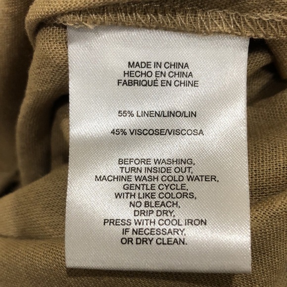 NWT Jones New York Blouse Size Large Tan Linen Blend - Picture 7 of 10